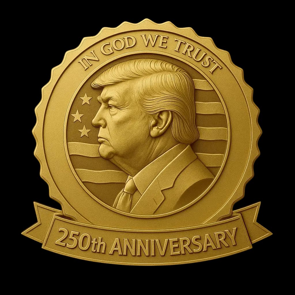 Trump 250th Anniversary Badge - America Semiquincentennial Commemorative